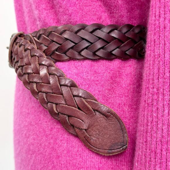 Banana Republic Safari & Travel Clothing Co. Brown Leather Braided Belt MEDIUM main image 4